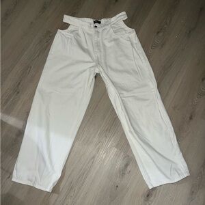 Nasty Gal White Women’s Jeans UK 14 | Relaxed Fit Cotton Blend